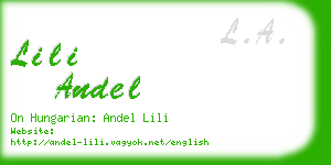 lili andel business card